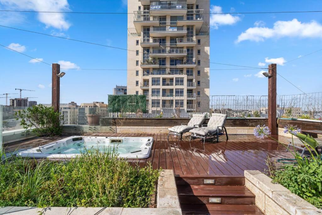 דירה Penthouse Near Machne Yehuda With Jacuzzi ירושלים